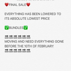 ❌EVERYTHING IS SOLD AS OF 2-8-18❌